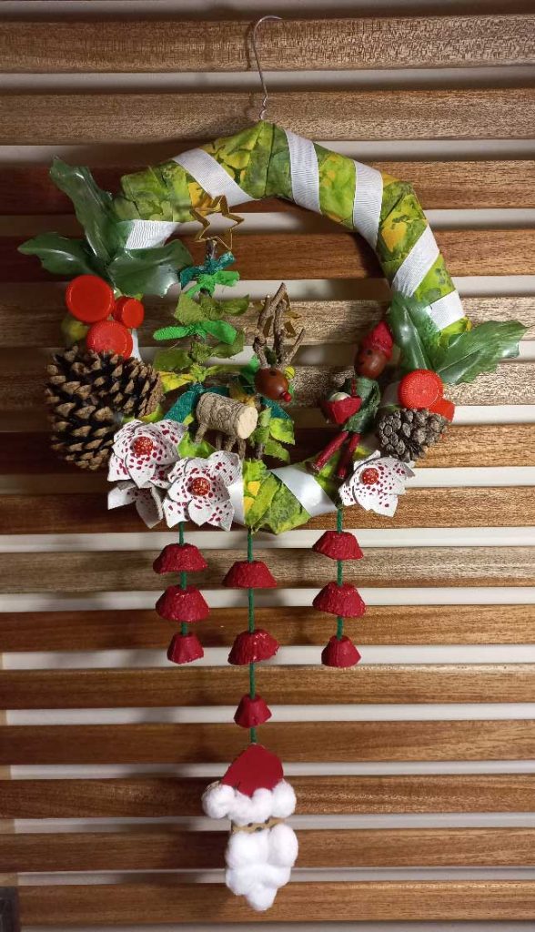Couronne De Noël MacKenzie-Childs - Ruban à Carreaux, Vert - Grande Taille (61 Cm) - Neuf Sans Boîte